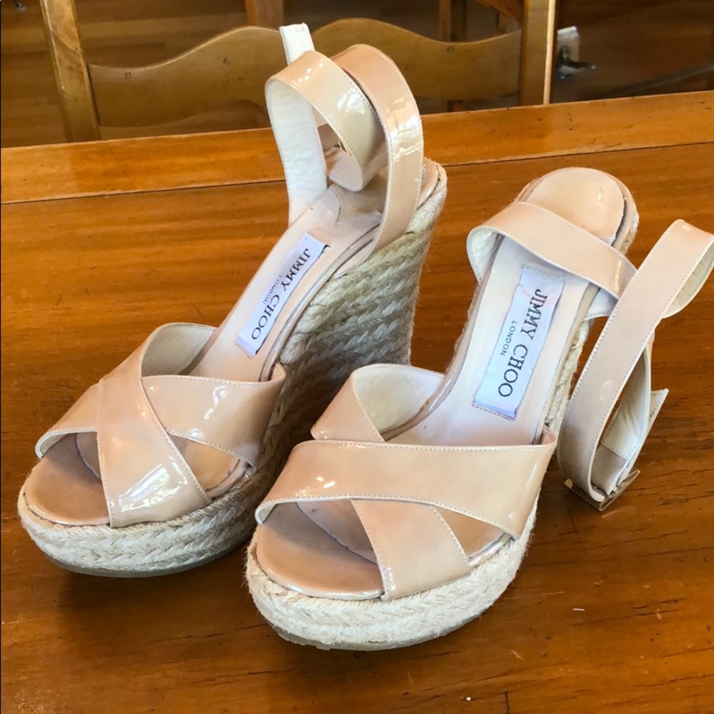 Jimmy Choo Phoenix Espadrille. Nude. Size 37.